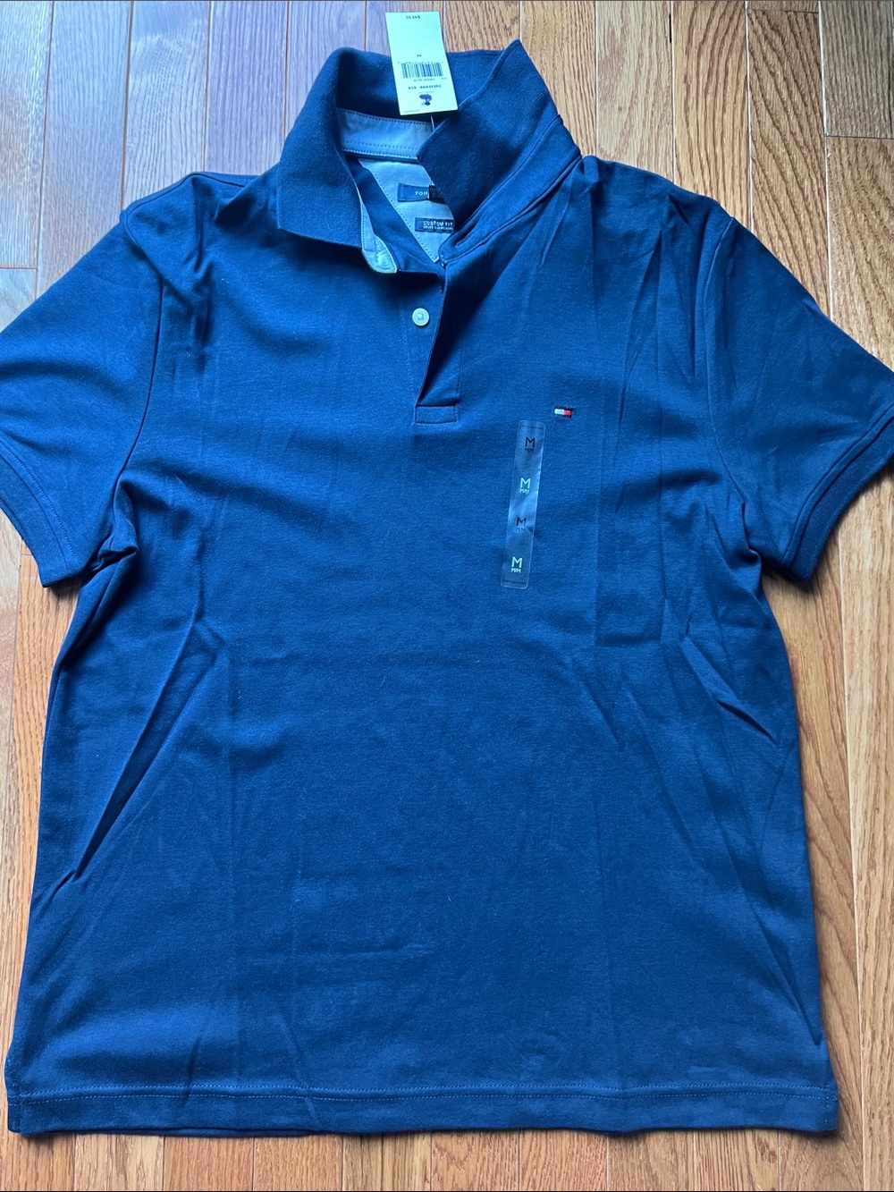 Tommy Hilfiger Men’s Dark Blue Polo Shirt with Signature Flag